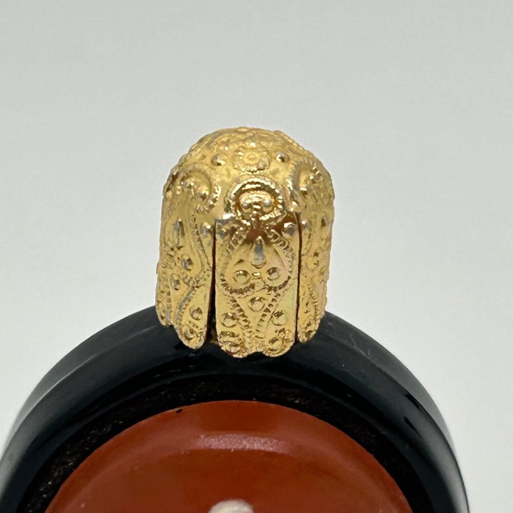 Vintage Three Graces Cameo Perfume Bottle Resin Black Glass Made in Austria READ - Picture 15 of 16
